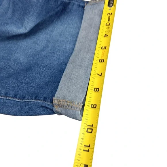 Terra & Sky Womens Jean Shorts Plus Size 14W Blue Cuffed Stretch Mid-Rise Denim - Picture 7 of 9